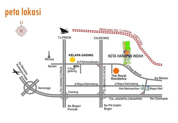 Peta-Lokasi-Kota-Harapan-Indah-Bekasi